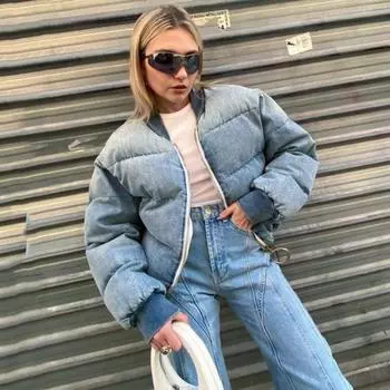 LJX Y2K Зимняя свободная женская осенне-зимняя куртка Куртка-парка с утолщенной хлопковой подкладкой средней длины Модная зимняя регулируемая плюшевая куртка с меховым воротником и капюшоном XS