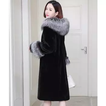 LJX Young Fashion, универсальное пальто с лисьим мехом знаменитостей, элегантное женское осенне-зимнее пальто, женское пальто, роскошное вечернее пальто, уличное пальто S коричневый