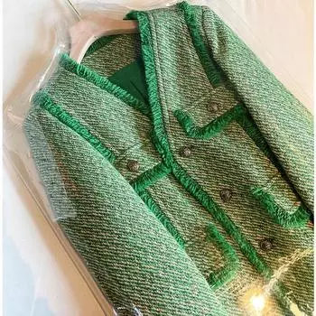 LJX женский вязаный свитер, милый зимний свитер, шерстяной кружевной норковый женский топ, роскошное плюшевое пальто, милое студенческое пальто для девочек S зелёный