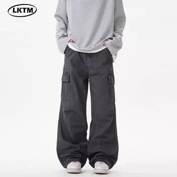 LKTM Унисекс Ретро Винтаж Выстиранный Потертый Широкий Комбинезон L (recommended for 63-70 kg)