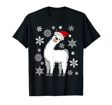Llama Alpaca Christmas Motif Men s Women s Children s T-Shirt