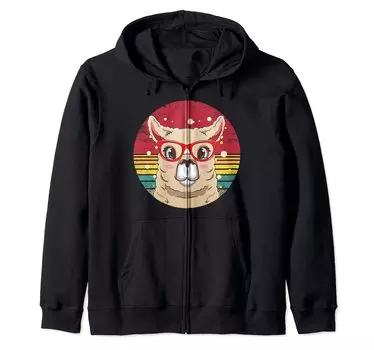 Llama Sample Llama Zip Parka Alpaca, Gift Vintage, Retro,