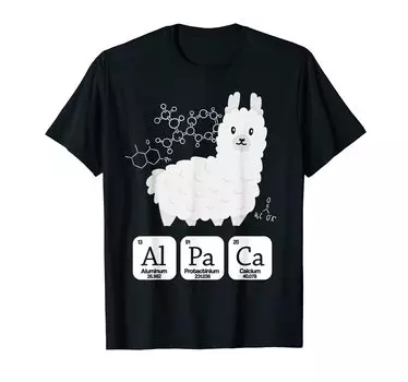 Llama Schmie Design Alpaka-Periodenssystem-T-Stck, Дизайн, Футболка