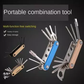 Llave Multifuncin Para Bicicleta, Accesorios De Reparacin De Ciclismo, Herramientas De Reparacin Plegables белый