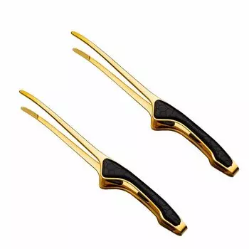 LLiKZio Нержавеющая сталь для пасты, плавающие тонкие и легко мыть в посудомоечной машине, легкие и прочные, с ручкой, дизайн, черные щипцы, якинику, сталь, кемпинг,