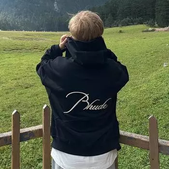 LLIT RHUDE Capsule Retro Bullet Head Zipper Jacket Cardigan Hoodie для мужчин и женщин M