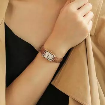 Lloyd Awesome Square Мягкие классические квадратные кожаные часы LL2G20901XGN