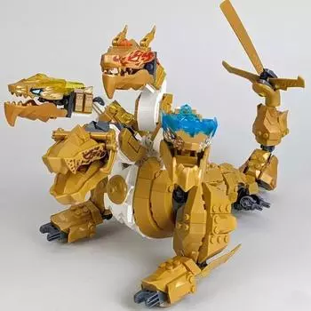 Lloyd Golden Ultra Dragon Building Blocks Four-Head Dragon Mech Bricks Toys for Children Gifts