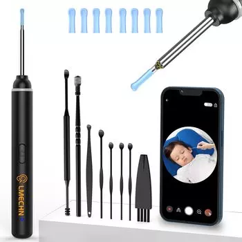 LMECHN Earpick 3 мм Ultra Fine 1920P Image 5 миллионов High Earpick с 6 светодиодами Беспроводная регулировка температуры USB WIFI Чистка ушей Очистка ушной серы для