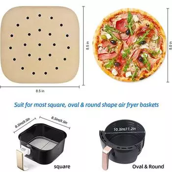 LMETJMA 100 шт. модернизированная пергаментная бумага для фритюрницы одноразовая бумажная подложка квадратная перфорированная пергаментная бумага JT71