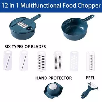 LMETJMA 12 в 1 Мульти i Овощерезка Ручная Овощерезка Измельчитель Моркови Картофеля Пищевой Шредер Инструмент Для Нарезки Ломтиками JT-003