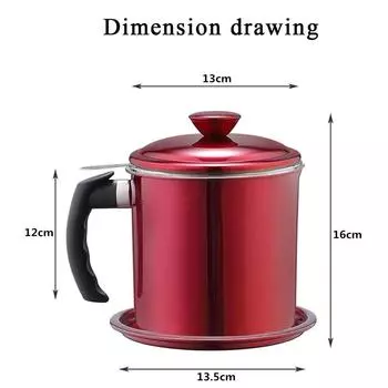 LMETJMA 1,8 л нержавеющая сталь контейнер для масла горшок с крышкой бекон контейнер для жира с ситечком кухонный маслоуловитель для хранения JT404 серебряный