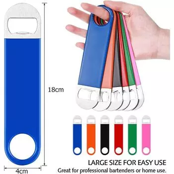 LMETJMA 1 шт. открывалка для бутылок для бармена, нержавеющая сталь, открывалки для пивных бутылок, резиновая плоская открывалка для бутылок, прочная открывалка для бара JT216 зелёный