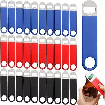 LMETJMA 1 шт. открывалка для бутылок для бармена, нержавеющая сталь, открывалки для пивных бутылок, резиновая плоская открывалка для бутылок, прочная открывалка для бара JT216 зелёный