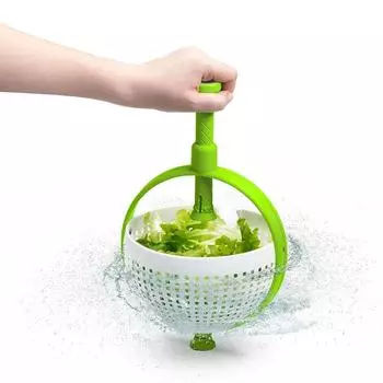 LMETJMA 3 кварты большой емкости центрифуга для салата 2 в 1 дуршлаг сито складной фильтр для мытья овощей JT248 светло-зеленый