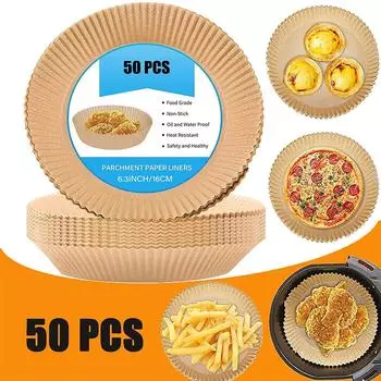 LMETJMA 50 шт. одноразовая бумажная прокладка для фритюрницы с антипригарным покрытием пергаментная бумага для выпечки микроволновая печь бумага JT452