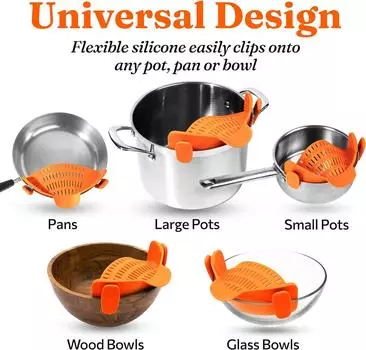 LMETJMA 6 цветов универсальный зажим на ситечко регулируемый силиконовый сито дуршлаг для пасты фруктов овощей JT-007 красный