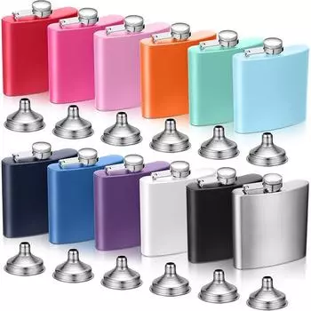 LMETJMA 6 унций 180 мл фляжка из нержавеющей стали с воронкой, герметичная фляжка для питья виски, фляжка для ликера, кемпинг JT375 серебряный