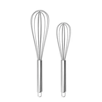 LMETJMA 8 10 12 Egg Whisk Stainless Steel Egg Whisk Kitchen Wire Balloon Whisk Milk Egg Beater Egg Mixing Mixer Tools KC0231
