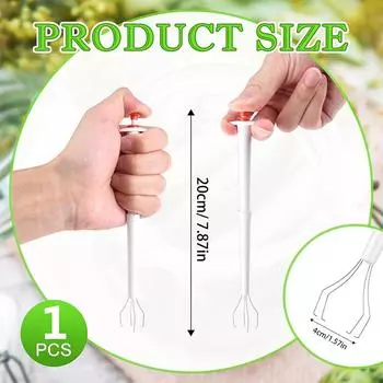 LMETJMA 8-дюймовый захват для солений, захват для оливок и перца, нержавеющая сталь и пластик, захват для солений для огурцов JT399 белый