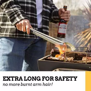 LMETJMA 9 12 14 16 Kitchen Tongs Stainless Steel Grill Tongs for Cooking BBQ Non-Slip Salad Tongs Clips KC0312