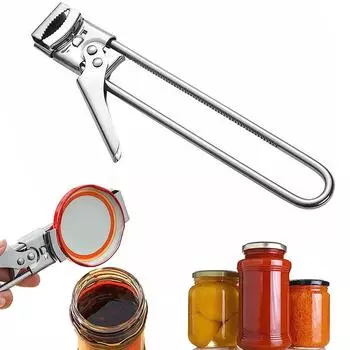 LMETJMA Adjustable Stainless Steel Can Opener Jar Opener for Weak Hands Longer Handheld Bottle Opener for Any-Size lids JT180