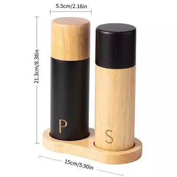 LMETJMA деревянная мельница для соли и перца, набор из 7 дюймов, ручная мельница для перца с регулируемой керамической зернистостью JT323