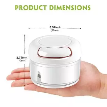 LMETJMA Hand Pulled Garlic Grinder Manual Garlic Crusher Mincer Ginger Onion Garlic Chopper with Stainless Steel Blades JT-009 белый