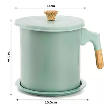 LMETJMA Контейнер для жира от бекона с сеткой 1,4 л, нержавеющая сталь, масляный фильтр, емкость для хранения растительного масла с сеткой JT403 светло-зеленый