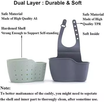 LMETJMA кухонная раковина Caddy держатель губки подвесной кухонный регулируемый ремень для хранения крана подвесная корзина для губчатого мыла JT-005 светло-желтого