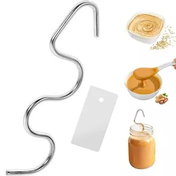 LMETJMA Миксер для арахисового масла со скребком, нержавеющая сталь, инструмент для перемешивания арахисового масла, миксер для орехового масла, инструменты для перемешивания джема JT295
