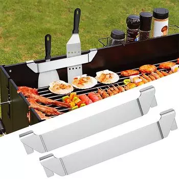 LMETJMA Нержавеющая сталь Гриль Лопатка Подставка Гриль Барбекю Инструмент Стойка Держатель Аксессуары Гриль Клип JT44