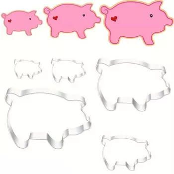 LMETJMA нержавеющая сталь свинья формочка для печенья мультяшная свинья формочки для печенья самодельные свинья формочки для помадки JT381