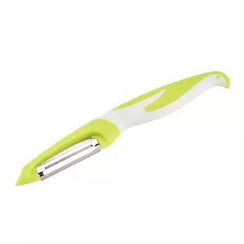 LMETJMA Нож для чистки овощей и фруктов с зубчатым лезвием из нержавеющей стали с эргономичной ручкой и приспособлением для удаления картофельных глазков KC0121 светло-зеленый