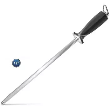 LMETJMA Премиум 12-дюймовый стержень для заточки ножей Chef Diamond Sharpening Honing Rod Stick для всех кухонных ножей KC0311 L