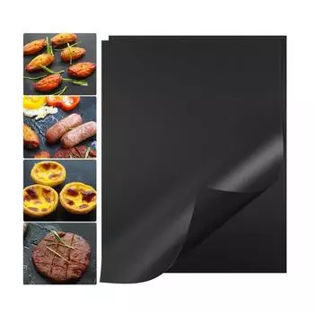 LMETJMA Прямая поставка ковриков для барбекю, антипригарные коврики для гриля, многоразовая ПТФЭ-подложка для барбекю с 1 силиконовой щеткой, инструменты для барбекю YT0400