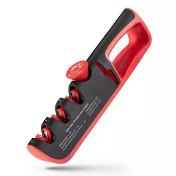 LMETJMA Регулируемая угловая точилка для ножей, 3 ступени, ручная профессиональная точилка для ножей и ножниц JT287 L красный