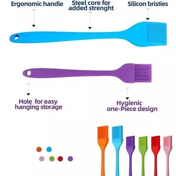 LMETJMA Силиконовая кисточка для поливки, термостойкая, масляная кисточка для выпечки на гриле и барбекю JT63 синий