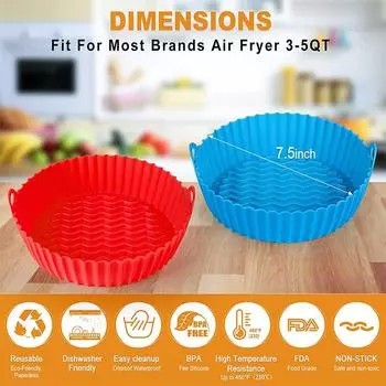 LMETJMA силиконовые вкладыши для фритюрницы многоразовая круглая корзина для фритюрницы замена пергаментной бумаги вкладыши для фритюрницы JT121