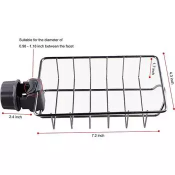 LMETJMA Sponge Holder Stainless Steel Sponge Holder Over Faucet for Kitchen Sink Detachable Hanging Faucet Drain Rack JT166