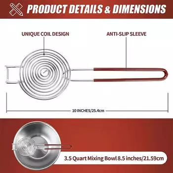 LMETJMA Яичный сепаратор с длинной ручкой, яичный белок, пищевой нержавеющая сталь, разделитель яичного желтка, фильтр, кухонный гаджет JT178 кофейный