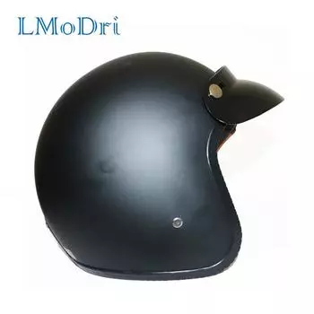 LMoDri мотоциклетный шлем из синтетической кожи Ретро Винтаж Cruiser Chopper Scooter Cafe Racer Мото шлем 3/4 с открытым лицом S