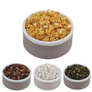 LNRRABC 200/100 шт. DIY изготовление ювелирных изделий полые цветочные бусины шапки фурнитура оптом 4 цвета 5*6mm & 200Pcs коричневый