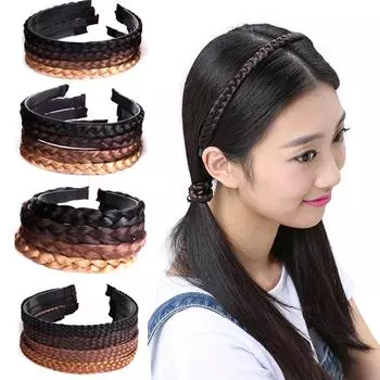 LNRRABC Женский парик Повязки на голову Косы Креативный шиньон Ленты для волос Аксессуары для волос 1.5cm коричневый
