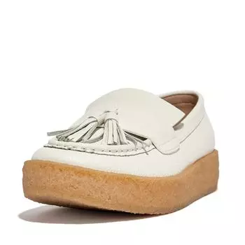 Loafers LOAFFER TASSEL CREPE LOAFERS Urban White cm [Fit Flop] TUMBLED-LEATHER Women s 23.0