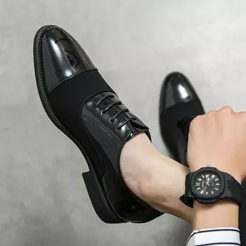 Loafers Men Italian Shoes Coiffeur Black Dress Plus Size Brogue Shoes Men Classic Luxury Dressing Shoes For Men Formal Zapatos 38 чёрный