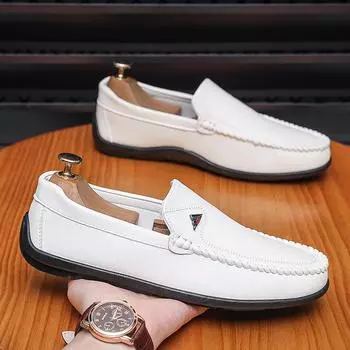 Loafers men s popular men s casual leather shoes British business foot-fitting lazy shoes Doudou shoes 39