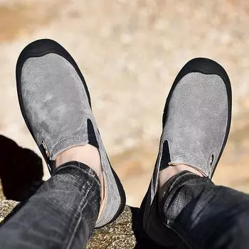 Loafers Stylish Mens Slip on Shoes All-match Men Casual Shoes Leather Male Comfortable Driving Shoes Luxury Brand New Male Shoes 38 темно-коричневого