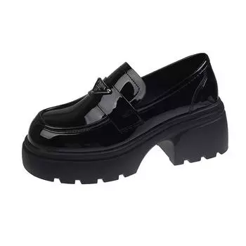 Loafers women s 2025 spring new versatile niche platform one-pedal popular British small leather shoes 35