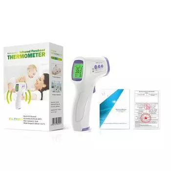 Лобный термометр с ЖК-дисплеем, цифровой термометр с сигнализацией о лихорадке, 3-цветный индикатор, быстрый белый